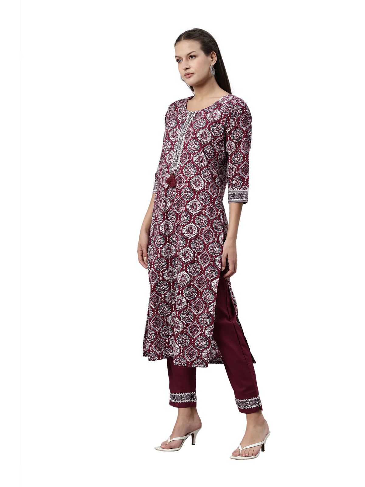 Neeru's Purple Color Santoon Fabric Kurta Set