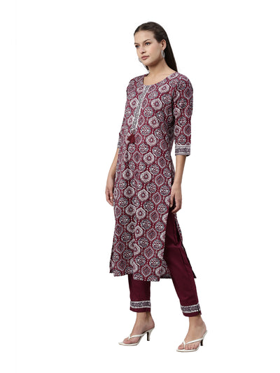 Neeru's Purple Color Santoon Fabric Kurta Set