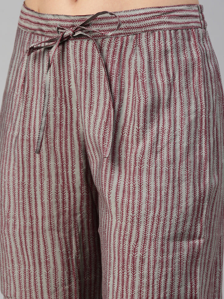 Neerus Maroon Color Muslin Fabric Kurta Set