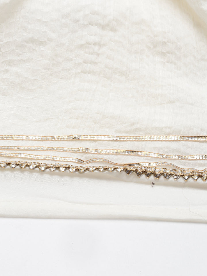 Neerus Beige shantoon embroidered kurta set - detail view 4