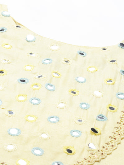 Neeru'S YELLOW Color SANTOON Fabric Kurta With Dupatta