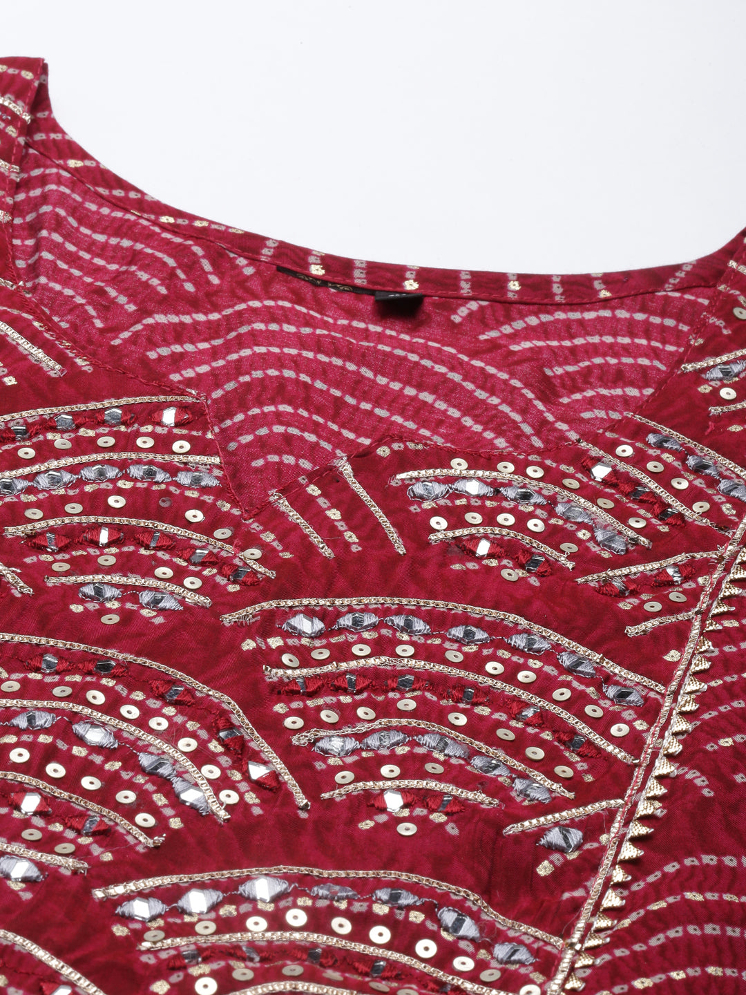 Neerus Maroon Color Santoon Fabric Kurta