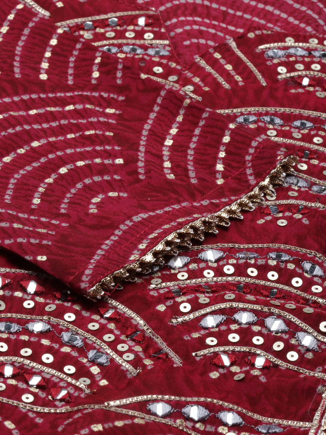 Neerus Maroon Color Santoon Fabric Kurta