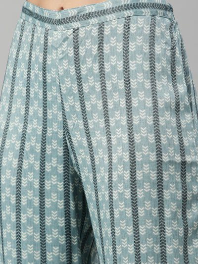 Neeru'S AQUA Color SLUB RAYON Fabric Suit Set