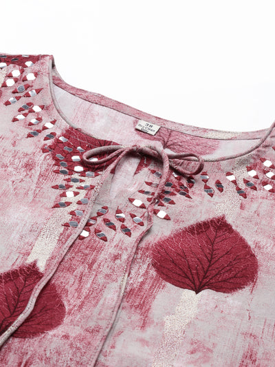 Neeru'S MAROON Color MODEL Fabric Suit Set
