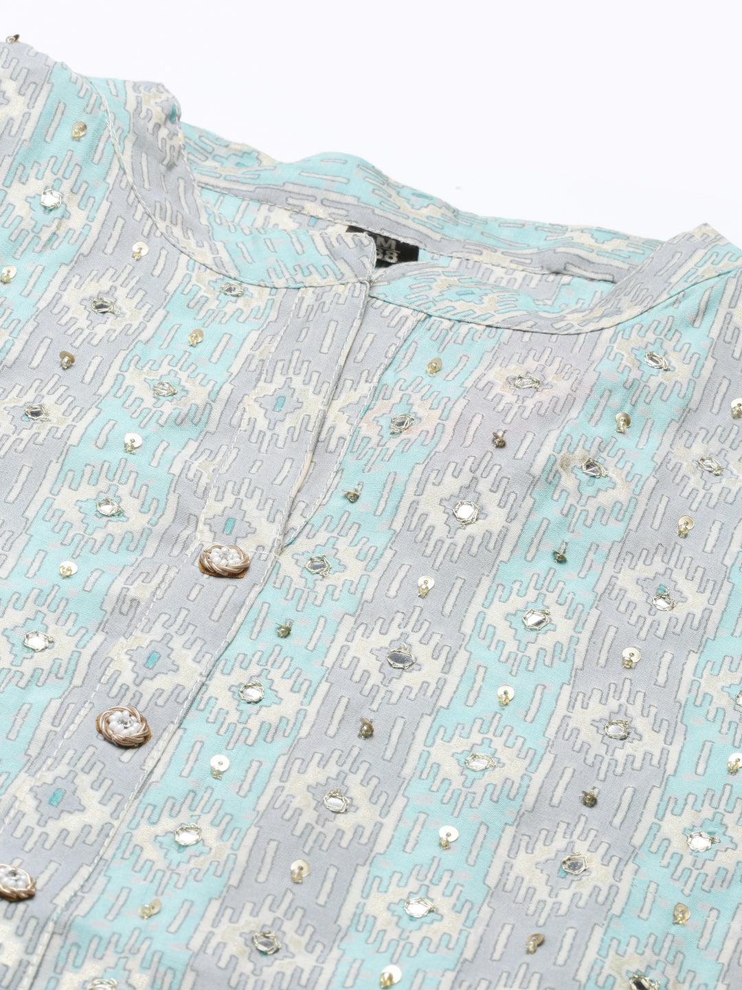 Neerus Ferozi Color Cotton Fabric Kurta