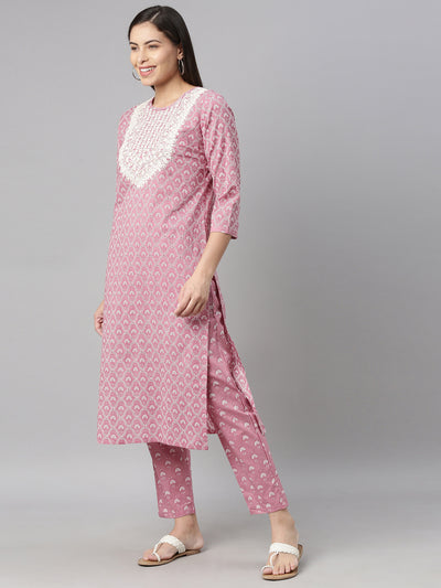 Neeru's Lavender Color Cotton Fabric Kurta