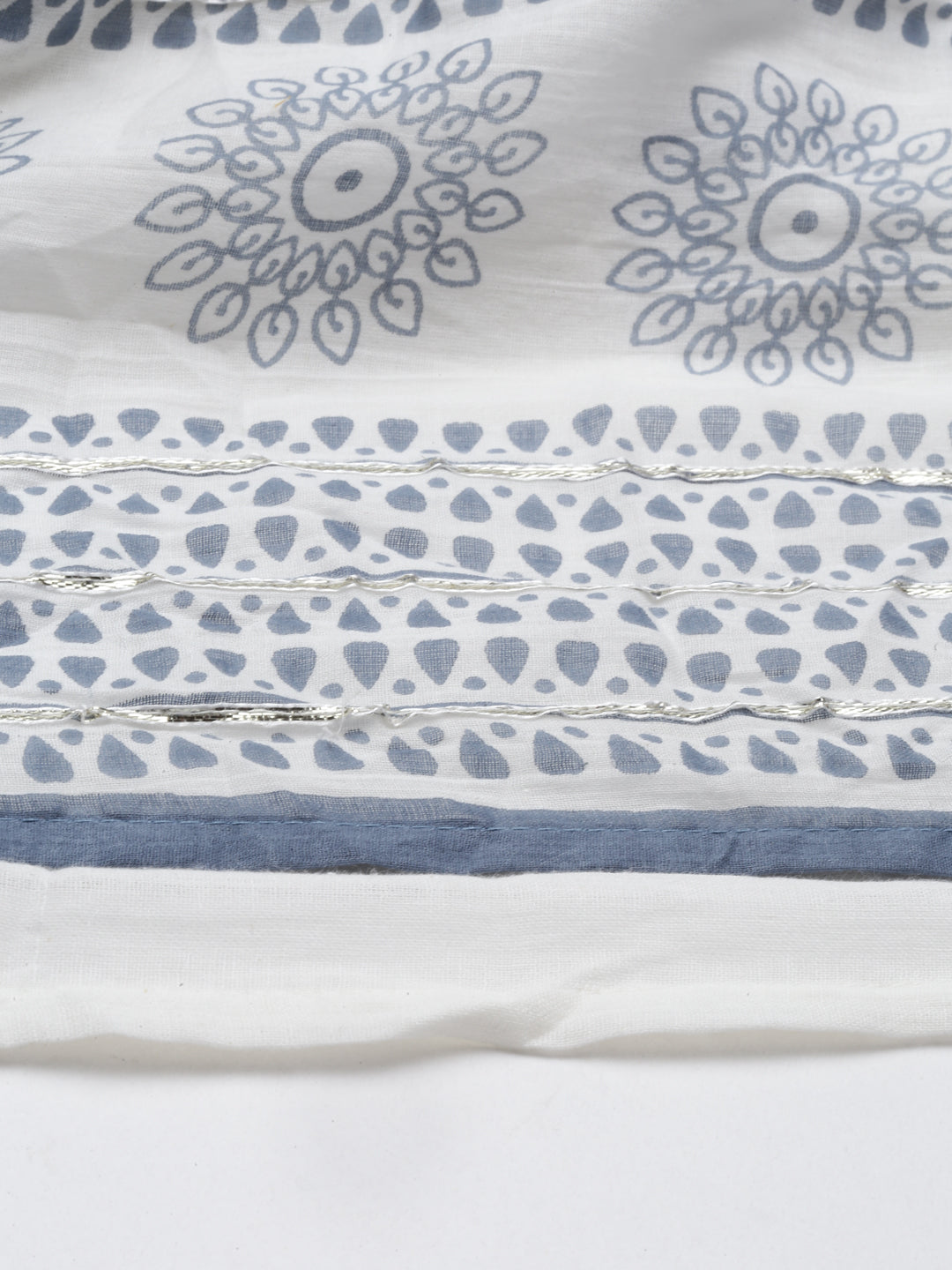 Neerus Indigo Color Cotton Fabric Kurta With Dupatta