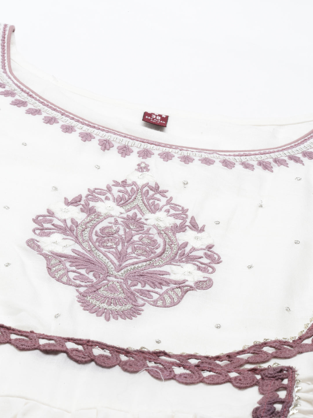 Neerus Lavender Color Cotton Fabric Kurta With Dupatta