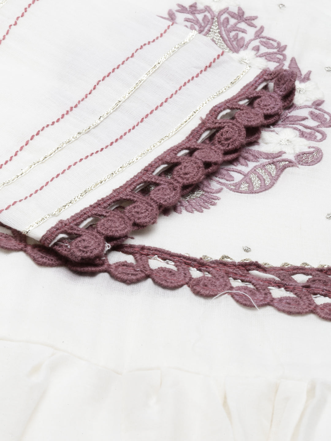 Neerus Lavender Color Cotton Fabric Kurta With Dupatta