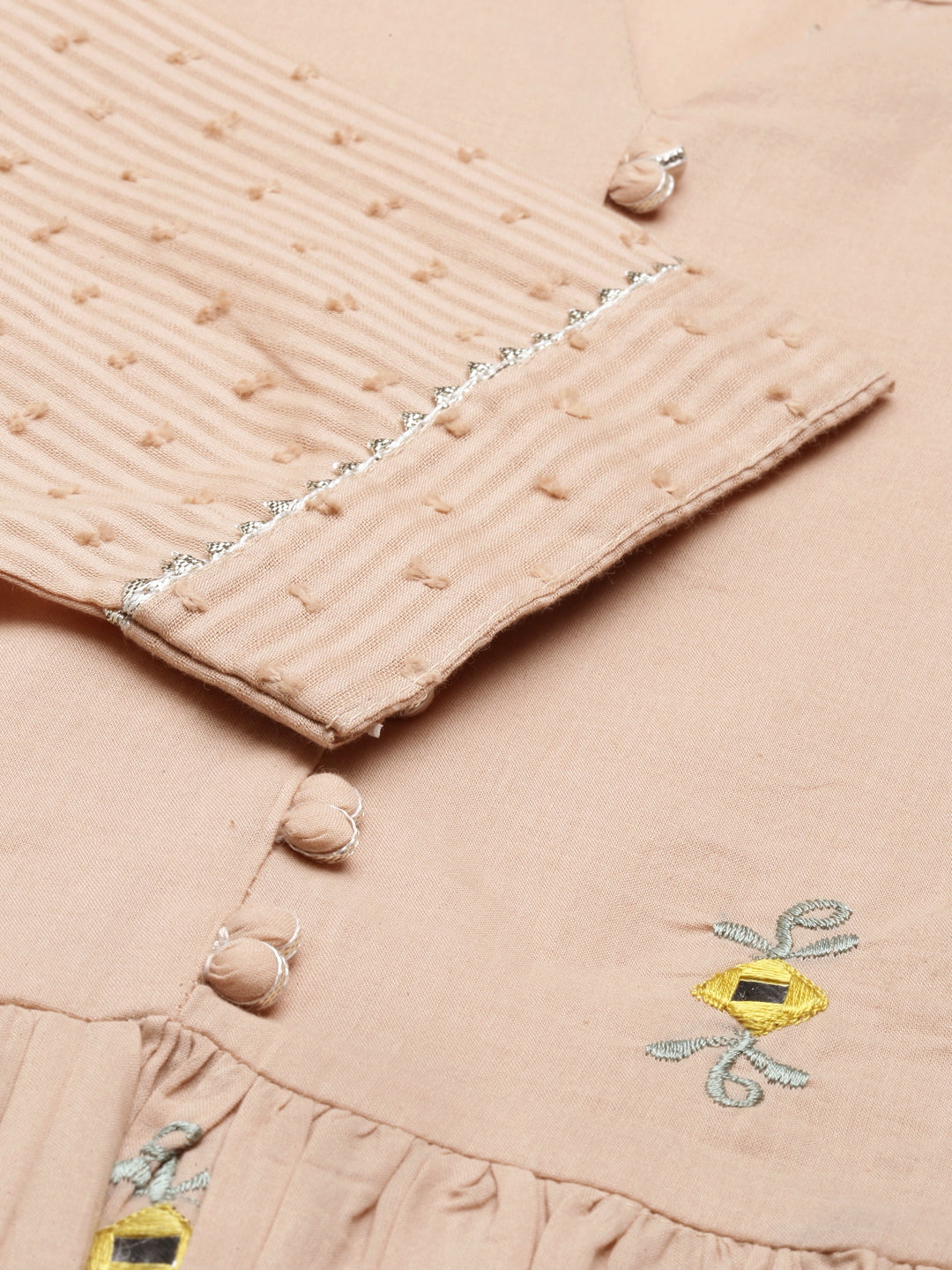 Neeru'S BEIGE Color COTTON Fabric Suit Set