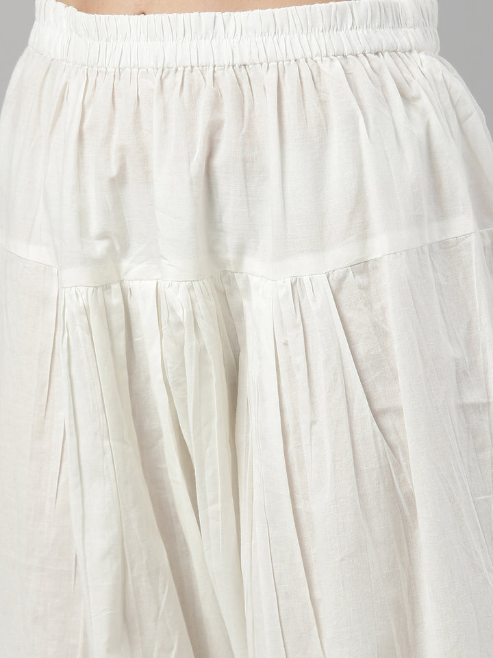 Neerus White cotton suit set - detail view 6