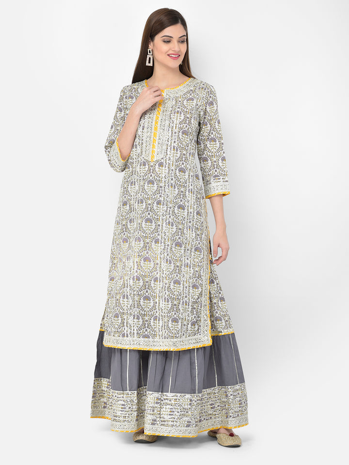 Neerus'S Off White Color Cotton Fabric Suit