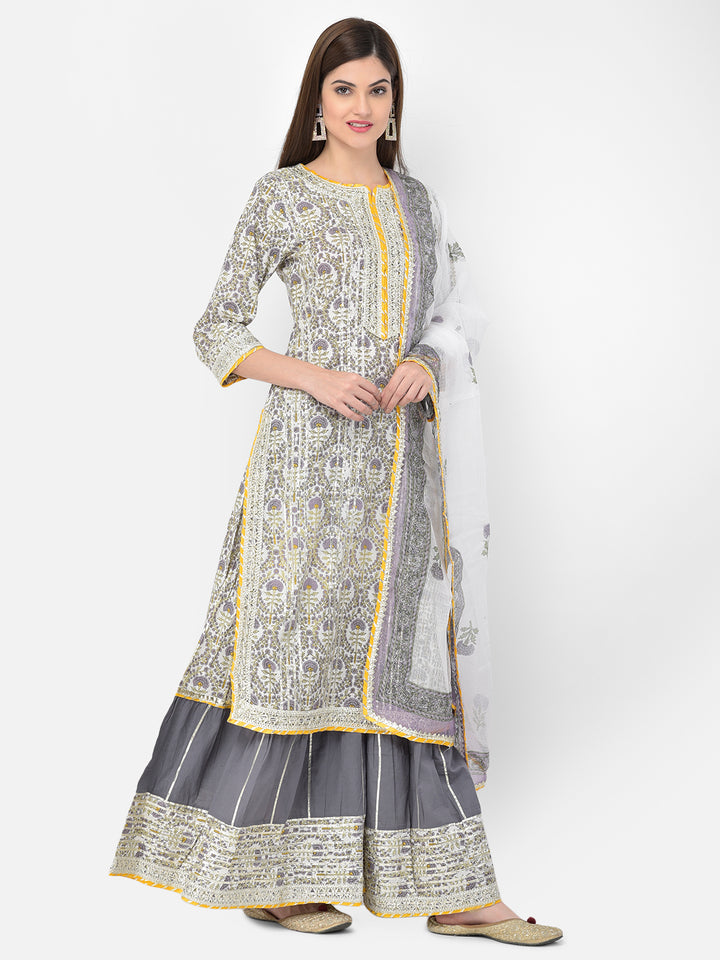 Neerus'S Off White Color Cotton Fabric Suit