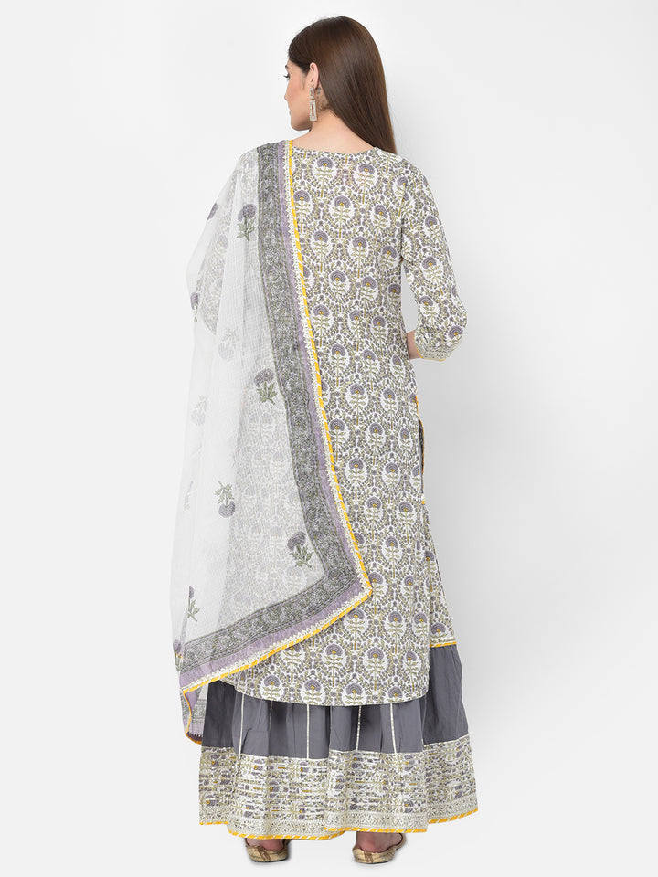 Neerus'S Off White Color Cotton Fabric Suit