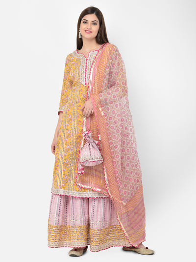 Neerus'S mustard color, cotton fabric suit