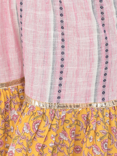Neerus'S mustard color, cotton fabric suit