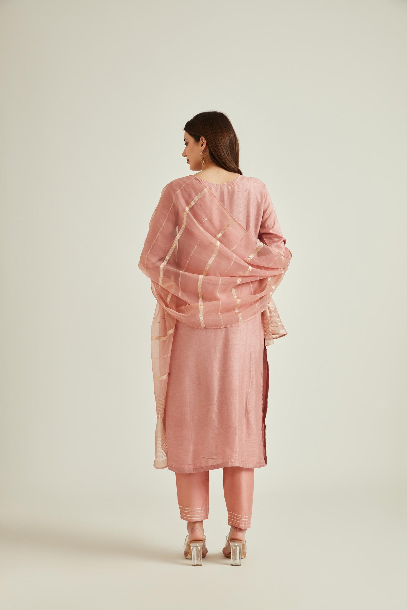 Neeru'S ONION Colour CHANDERI Fabric SUIT