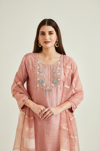 Neeru'S ONION Colour CHANDERI Fabric SUIT