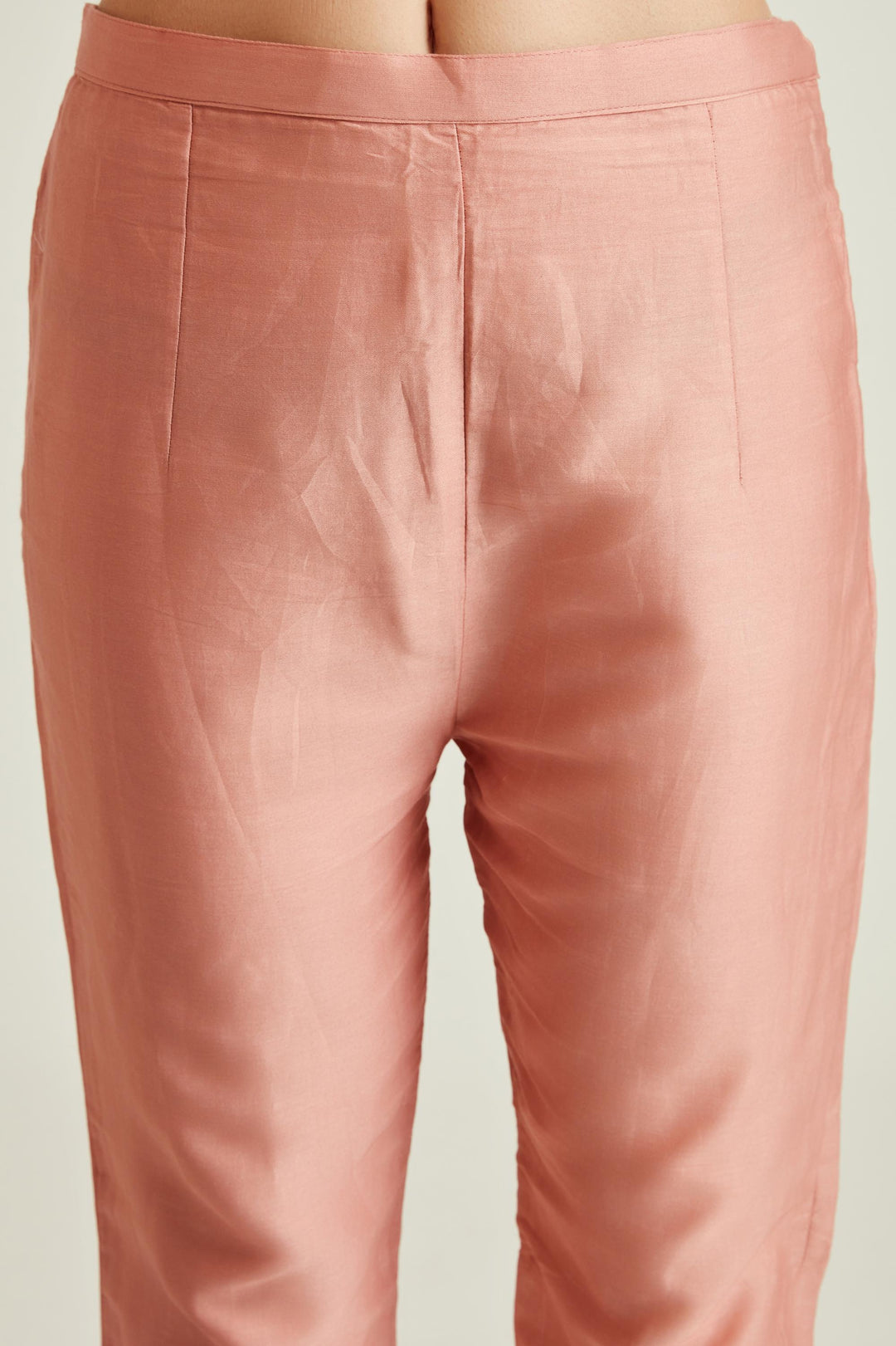 Neerus Pink Chanderi embellished kurta set - detail view 3