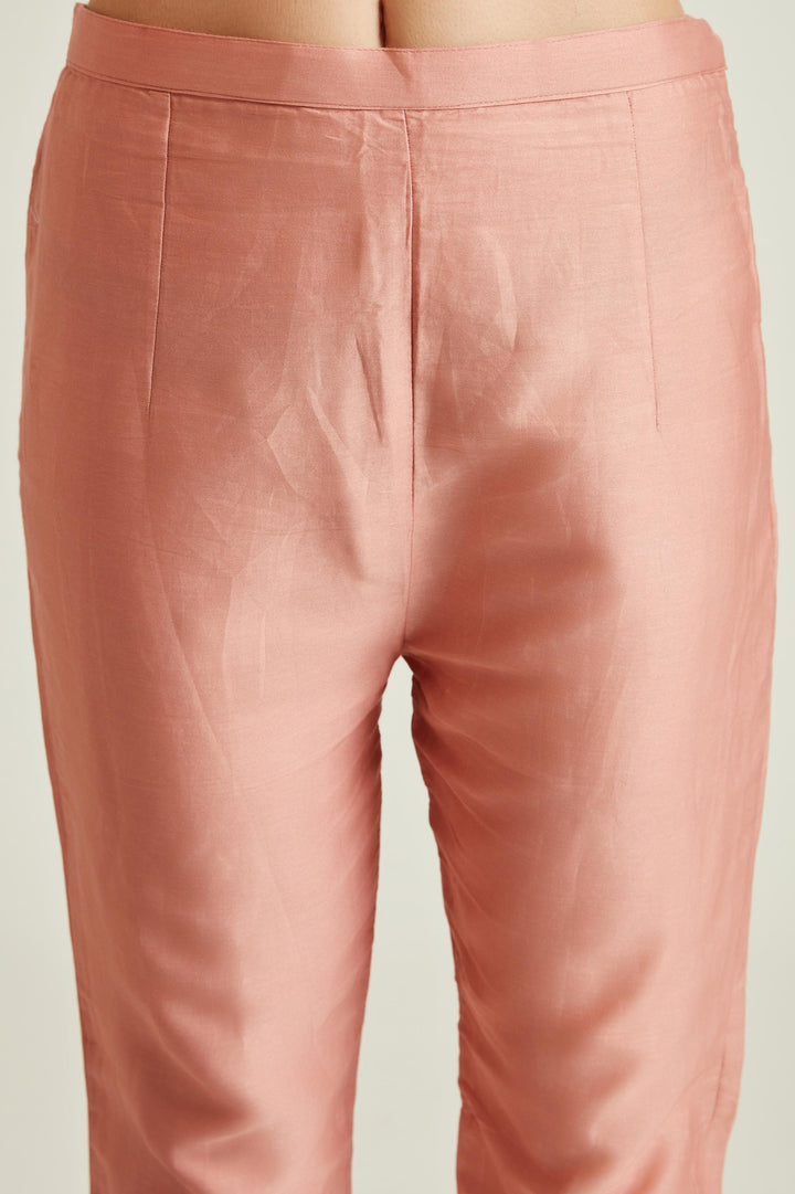 Neerus Pink Chanderi embellished kurta set - detail view 3