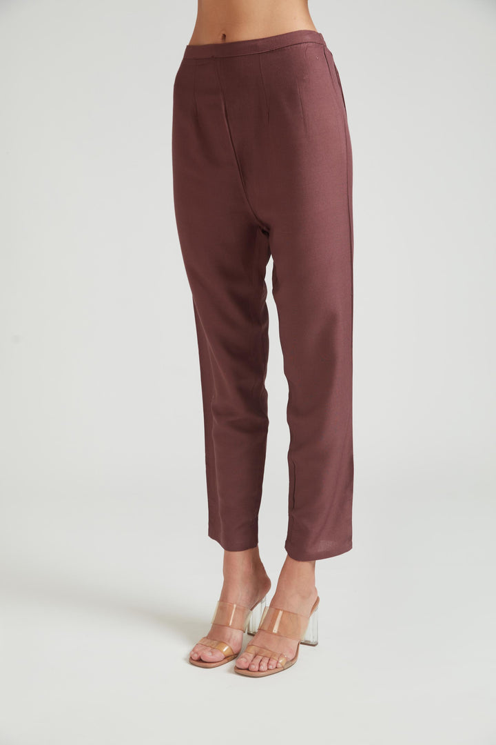 Neerus Wine Color Chiken Fabric Salwar Kameez