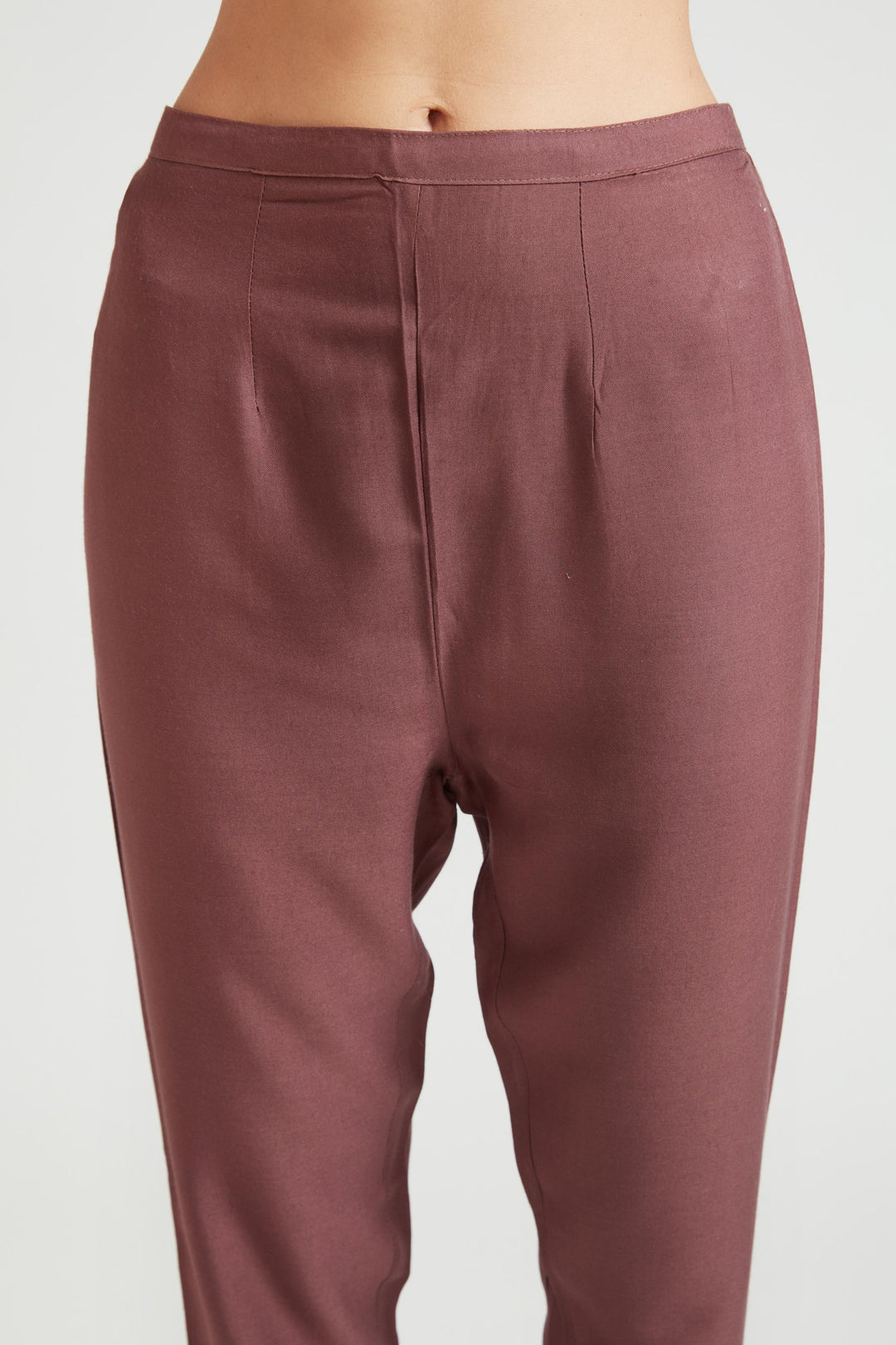 Neerus Wine Color Chiken Fabric Salwar Kameez