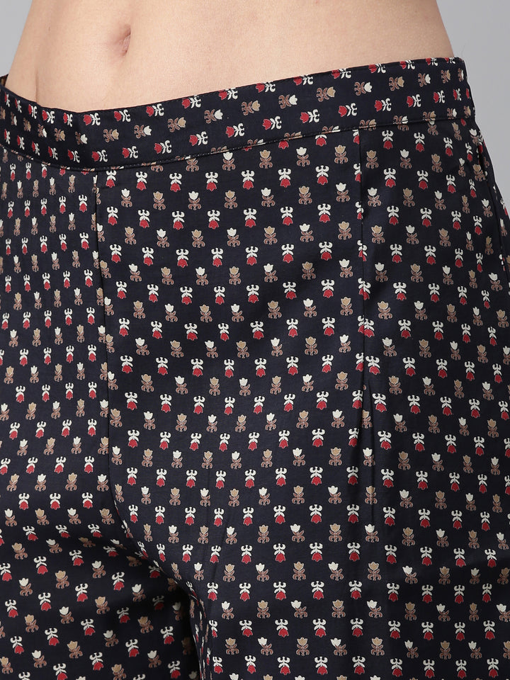 Neerusvy Blue Color Cotton Blend Fabric Kurta Sets With Dupatta