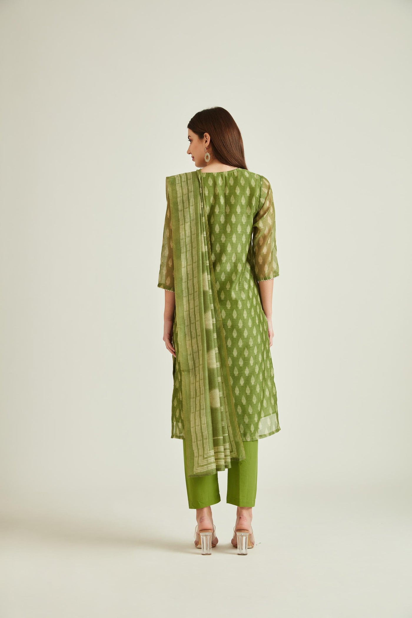 Neeru'S M GREEN Colour BANARAS Fabric SUIT