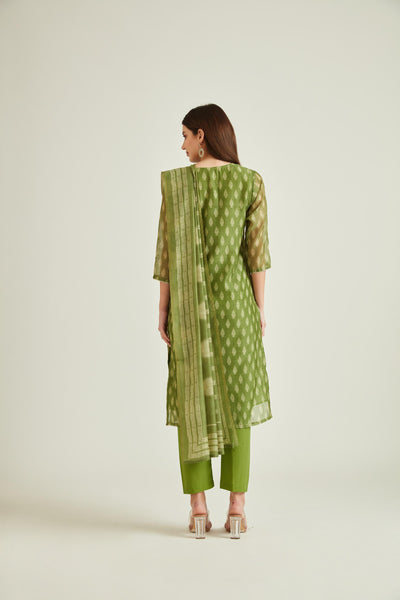 Neeru'S M GREEN Colour BANARAS Fabric SUIT