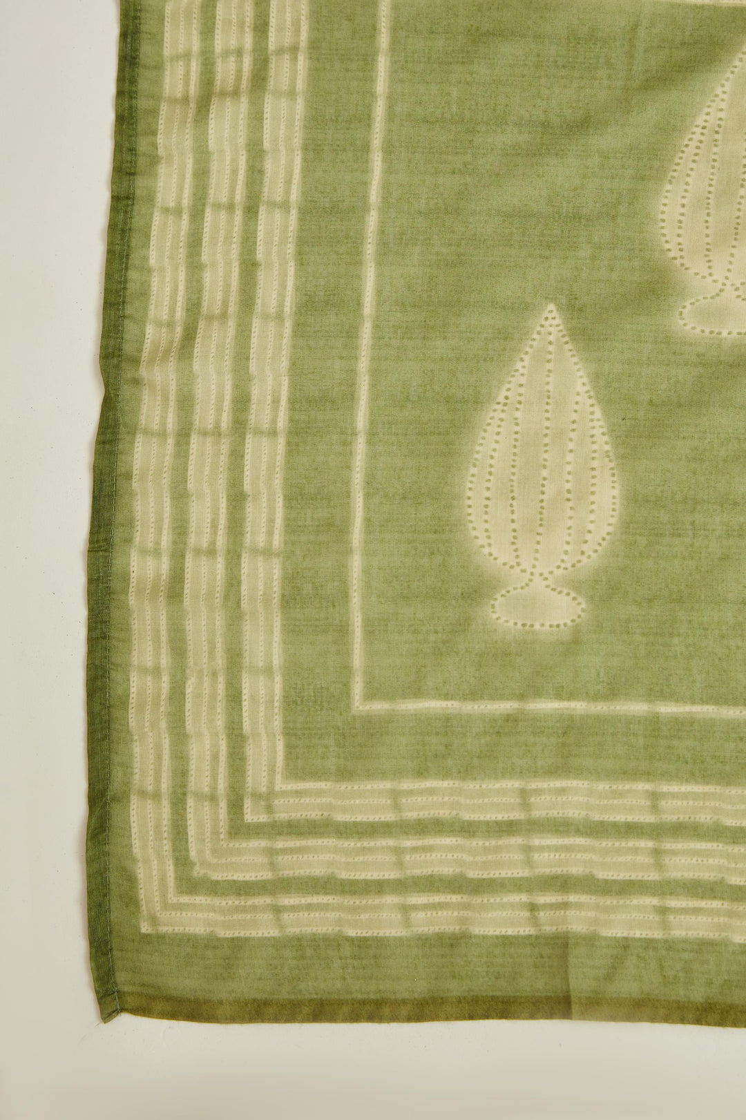 Neerus Green Banarasi woven kurta set - detail view 2