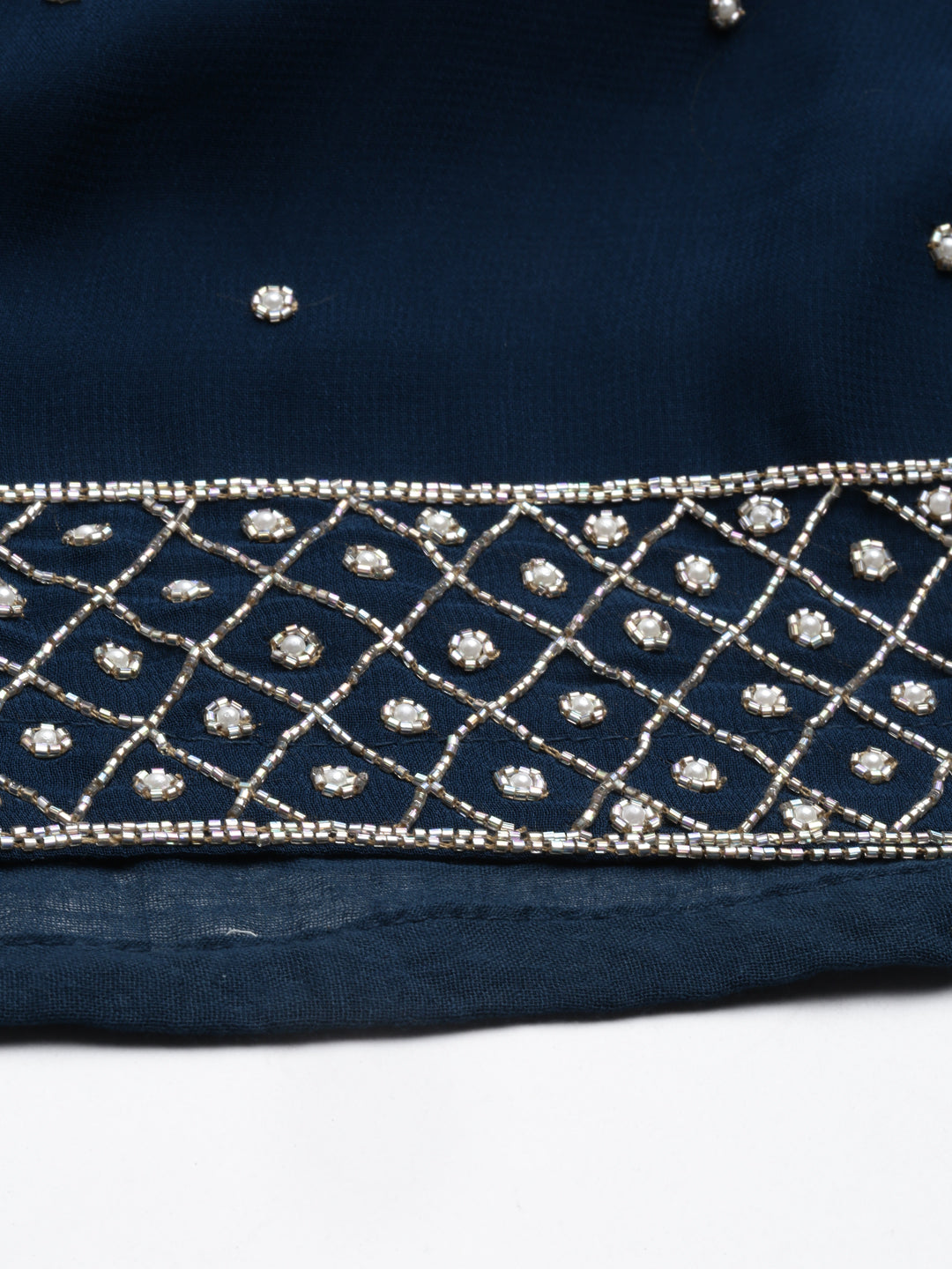 Neerus Blue Georgette Printed Suit Set - detail view 7