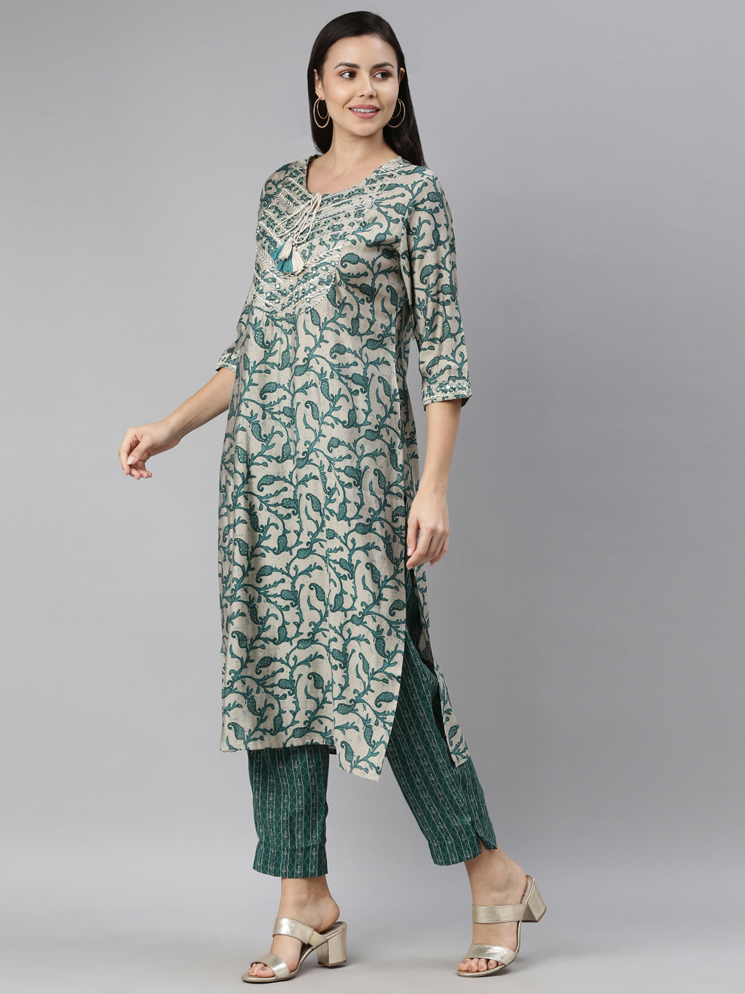Neeru'S RAMA Color MODEL Fabric Kurta