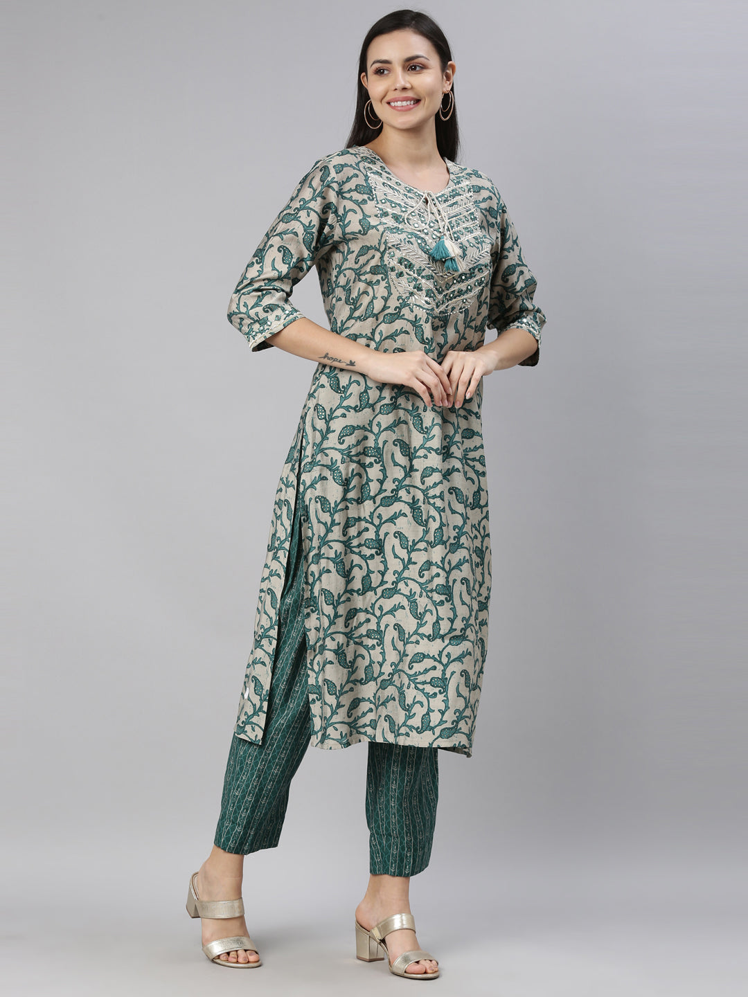 Neeru's Rama Color Model Fabric Kurta