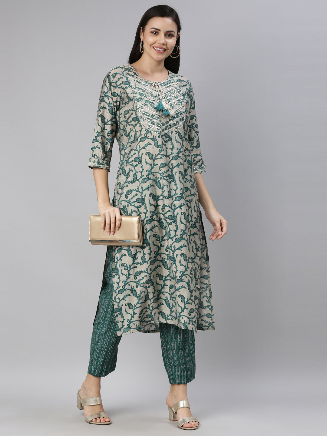 Neeru'S RAMA Color MODEL Fabric Kurta