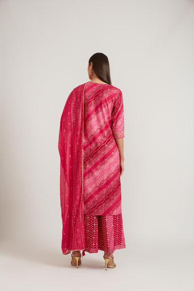 Neeru's Rani Color Cotton Fabric Suit Set