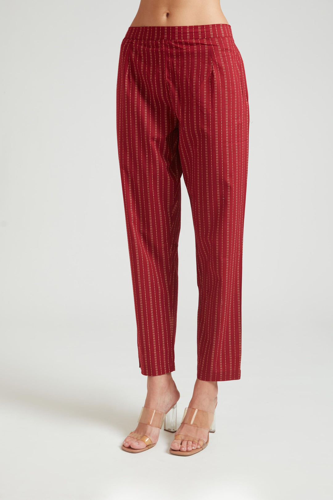 Neerus Maroon Color Cotton Fabric Salwar Kameez