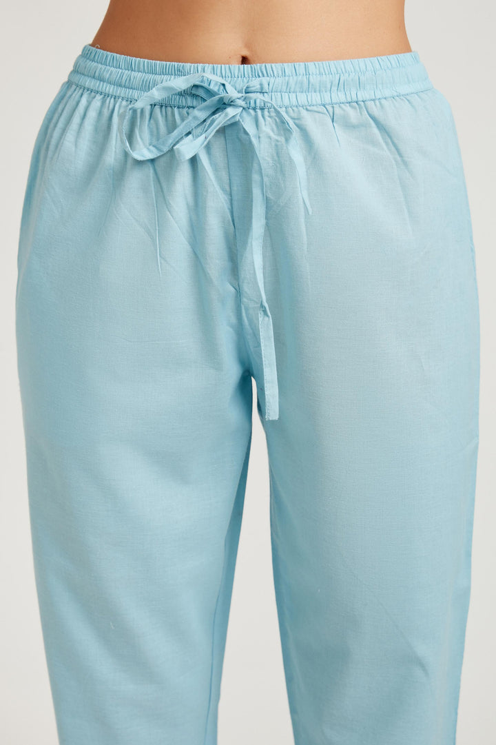 Neerus Blue Color Cotton Fabric Salwar Kameez