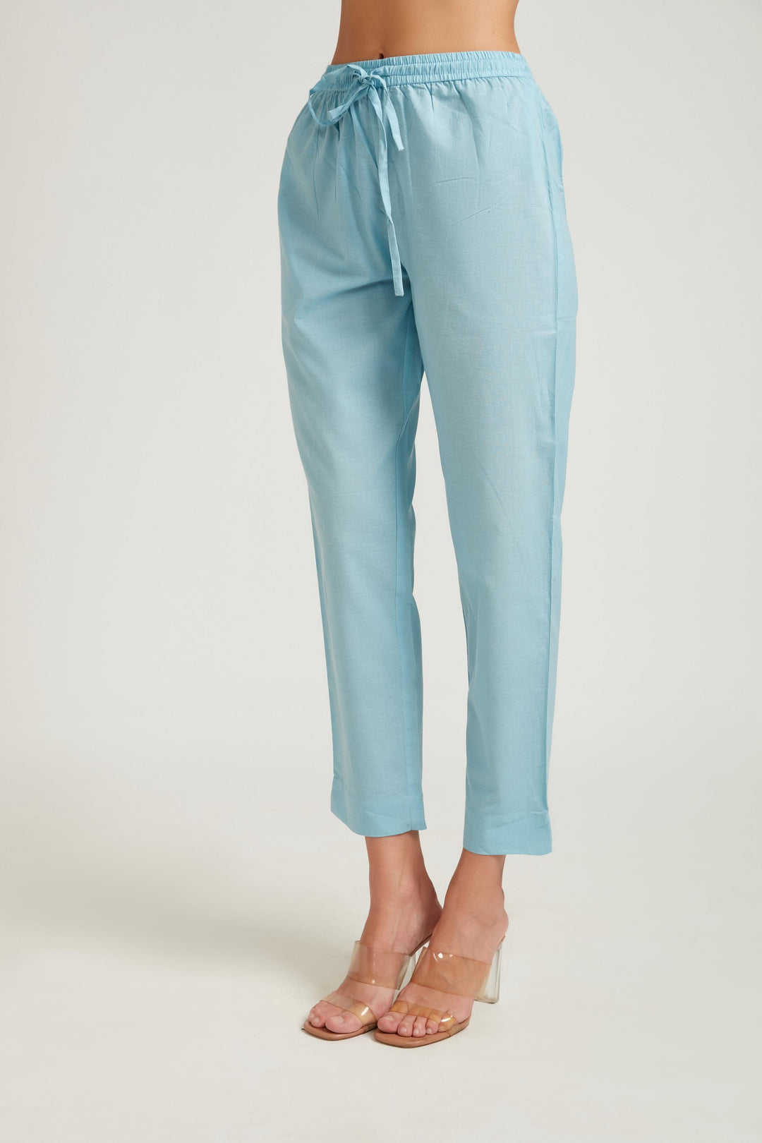 Neerus Blue Color Cotton Fabric Salwar Kameez