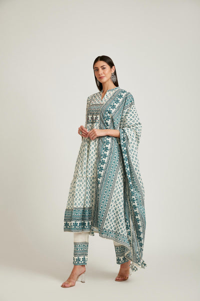 Neeru's Rama Color Cotton Fabric Salwar Kameez