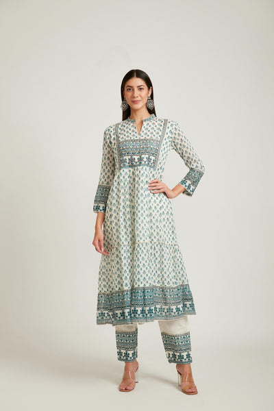 Neeru's Rama Color Cotton Fabric Salwar Kameez