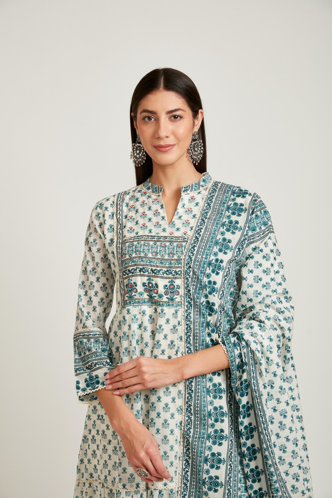 Neeru's Rama Color Cotton Fabric Salwar Kameez