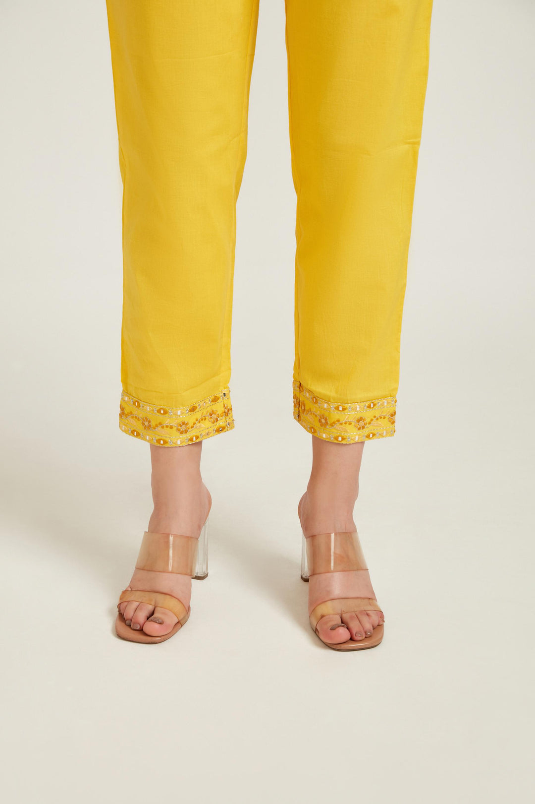 Neerus Yellow Color Cotton Fabric Salwar Kameez