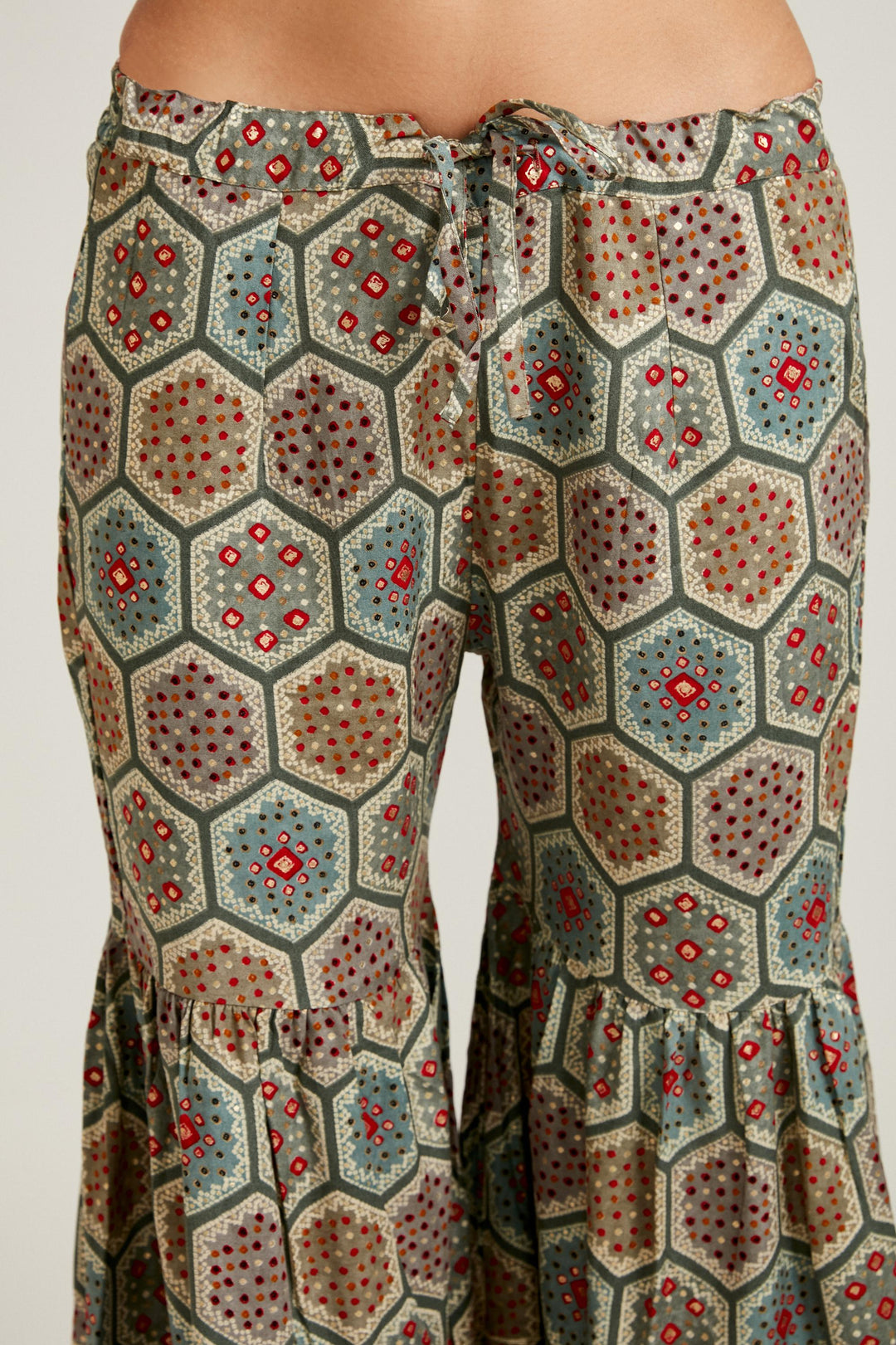Neerus Grey cotton kurta set - detail view 1