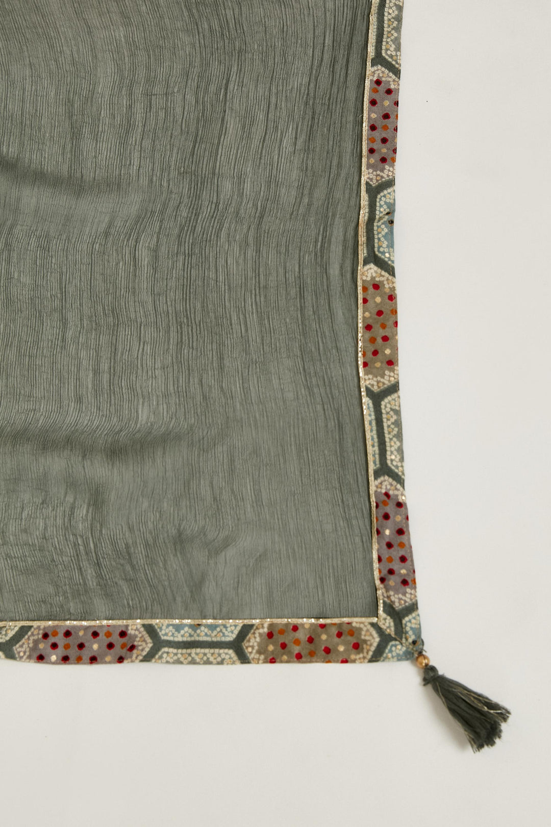 Neerus Grey cotton kurta set - detail view 4