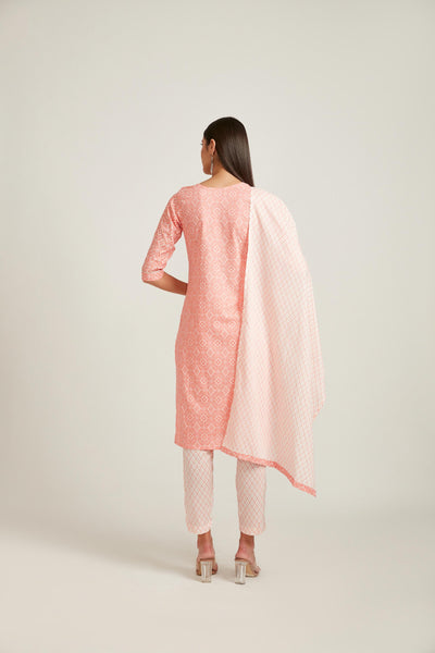 Neeru's Coral Color Rayon Fabric Salwar Kameez