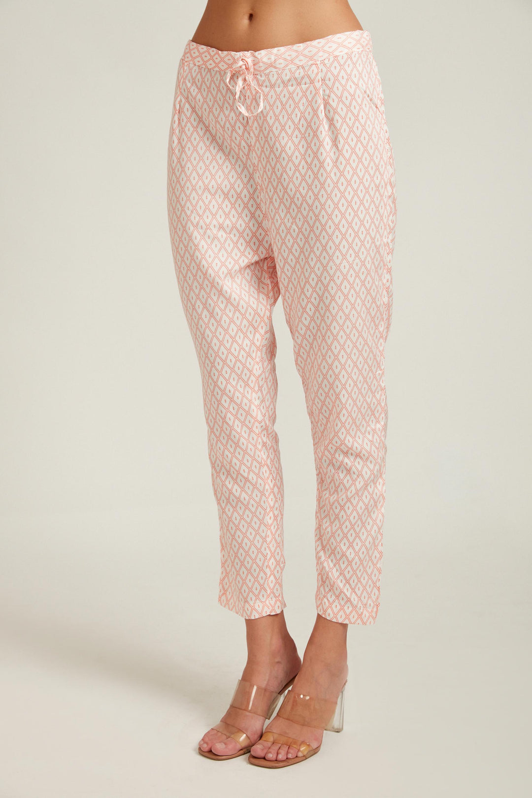 Neerus Pink viscose rayon printed kurta set - detail view 2