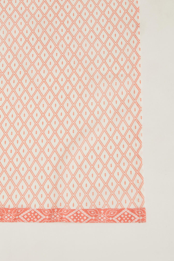 Neerus Pink viscose rayon printed kurta set - detail view 4