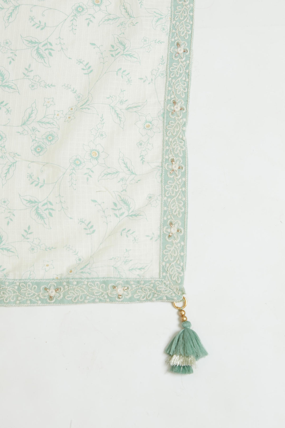 Neerus Green cotton kurta set - detail view 1