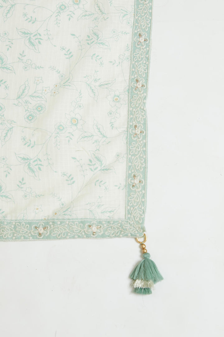 Neerus Green cotton kurta set - detail view 1